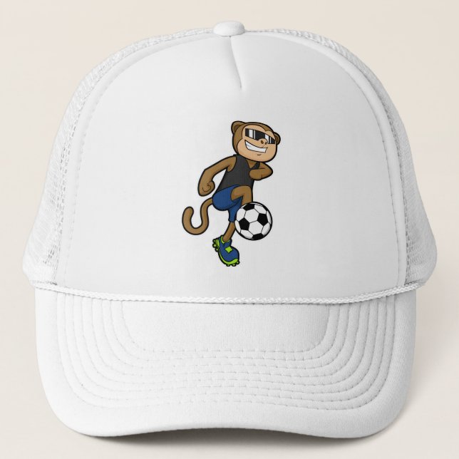 Monkey as Soccer player at Soccer Trucker Hat (Front)