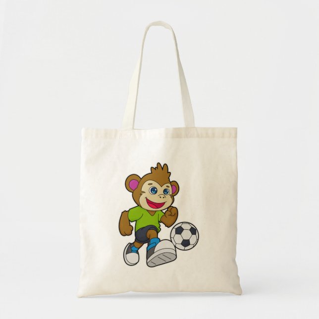 Monkey as Soccer player with Soccer Tote Bag (Front)