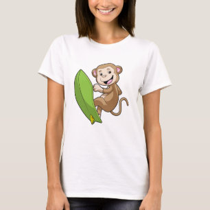 Monkey as Surfer with Surfboard T-Shirt