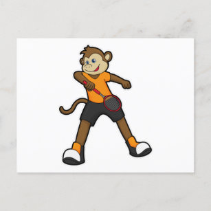Monkey as Tennis player with Tennis racket Postcard