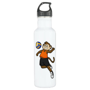 Monkey as Volleyball player with Volleyball 710 Ml Water Bottle