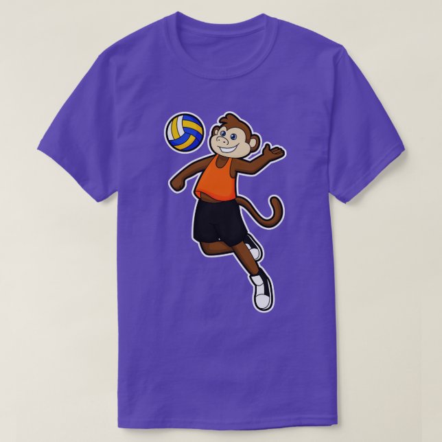 Monkey as Volleyball player with Volleyball T-Shirt (Design Front)