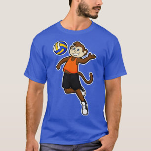 Monkey as Volleyball player with Volleyball T-Shirt