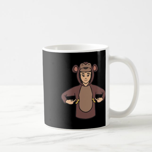 Monkey Asl Hand Gesture Deaf Hearing Loss Awarenes Coffee Mug (Right)