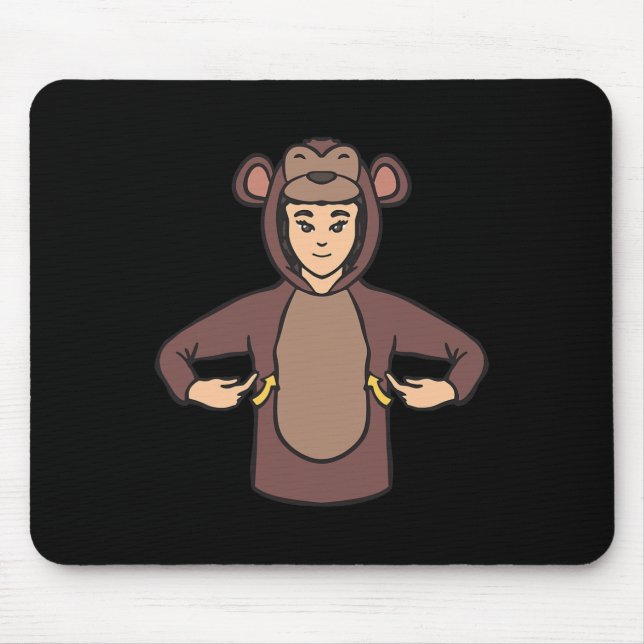 Monkey ASL Hand Gesture Deaf Hearing Loss Awarenes Mouse Mat (Front)