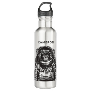 Monkey Astronaut   Add Your Name 710 Ml Water Bottle