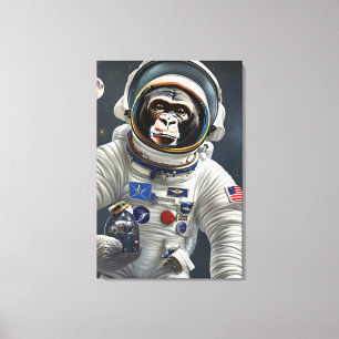 Monkey Astronaut Canvas Print