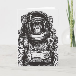 Monkey Astronaut Card