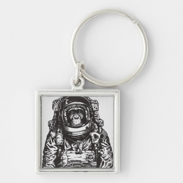 Monkey Astronaut Key Ring (Front)