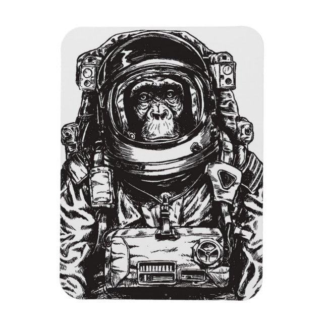 Monkey Astronaut Magnet (Vertical)