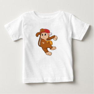 Monkey at Baseball with Baseball glove Baby T-Shirt