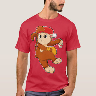 Monkey at Baseball with Baseball glove T-Shirt