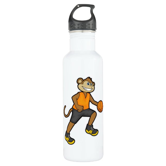 Monkey at Basketball Sports 710 Ml Water Bottle (Front)