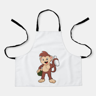 Monkey at Bowling with Bowling ball Apron