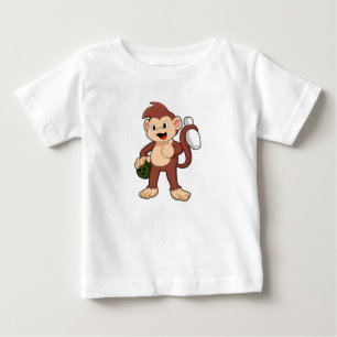 Monkey at Bowling with Bowling ball Baby T-Shirt