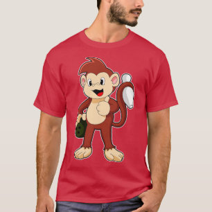Monkey at Bowling with Bowling ball T-Shirt