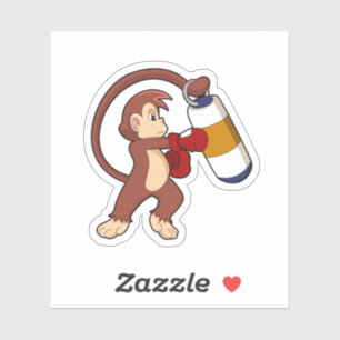 Monkey at Boxing with Punching bag