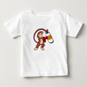 Monkey at Boxing with Punching bag Baby T-Shirt