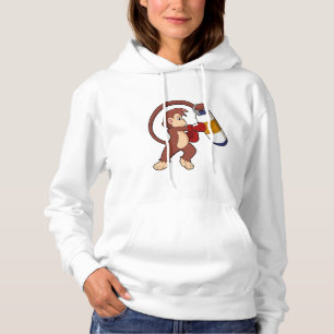 Monkey at Boxing with Punching bag Hoodie
