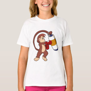Monkey at Boxing with Punching bag T-Shirt