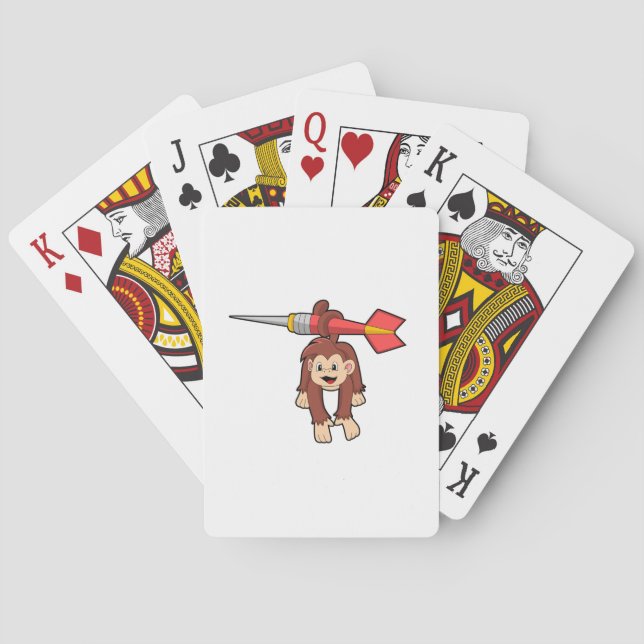 Monkey at Darts with Dart Playing Cards (Back)