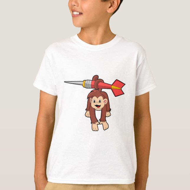 Monkey at Darts with Dart T-Shirt (Front)