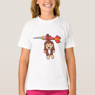 Monkey at Darts with Dart T-Shirt