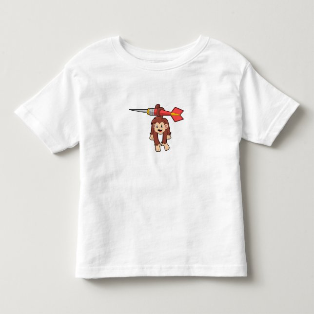 Monkey at Darts with Dart Toddler T-Shirt (Front)