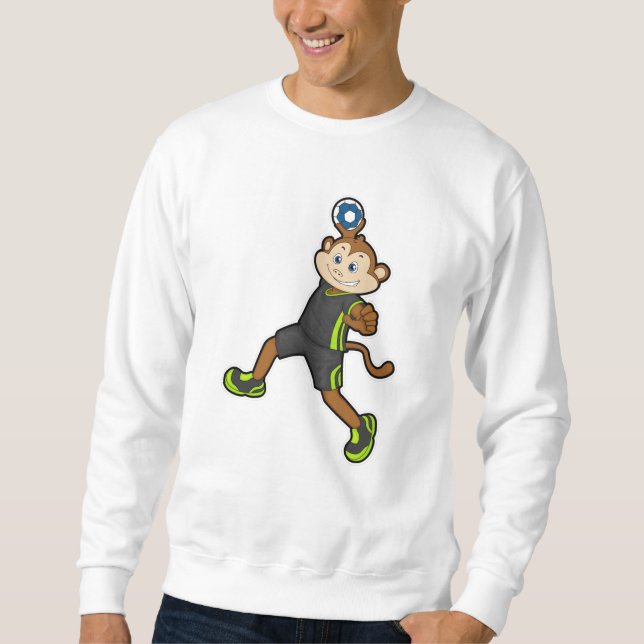 Monkey at Handball player with Handball Sweatshirt (Front)