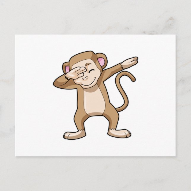 Monkey at Hip Hop Dance Dab Postcard (Front)