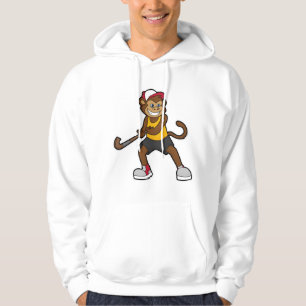 Monkey at Hockey with Hockey stick Hoodie
