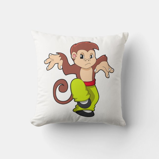 Monkey at Martial arts Kungfu Cushion (Front)