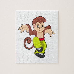 Monkey at Martial arts Kungfu Jigsaw Puzzle