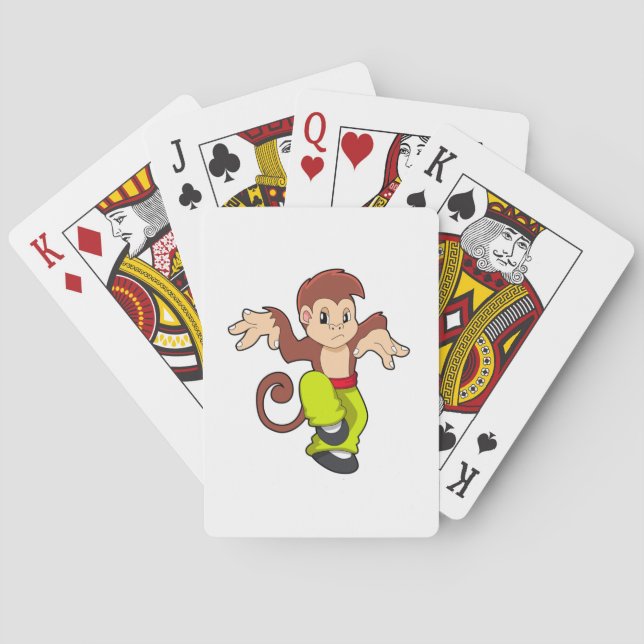 Monkey at Martial arts Kungfu Playing Cards (Back)