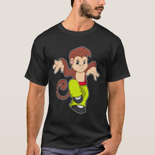 Monkey at Martial arts Kungfu T-Shirt (Front)
