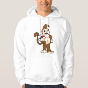 Monkey at Poker with Poker cards Hoodie