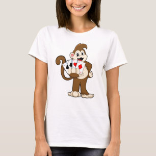Monkey at Poker with Poker cards T-Shirt