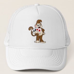 Monkey at Poker with Poker cards Trucker Hat