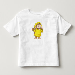 Monkey at Raining with Raincoat Toddler T-Shirt