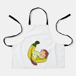 Monkey at Sleeping in Pajamas Apron