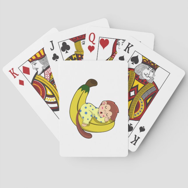 Monkey at Sleeping in Pajamas Playing Cards (Back)