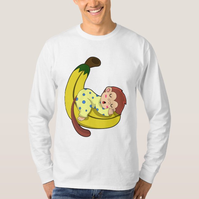 Monkey at Sleeping in Pajamas T-Shirt (Front)