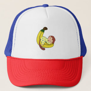 Monkey at Sleeping in Pyjamas Trucker Hat