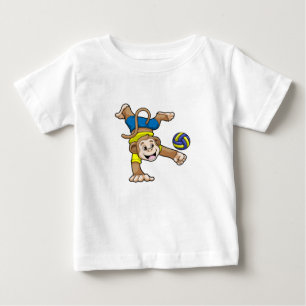 Monkey at Sports with Volleyball Baby T-Shirt