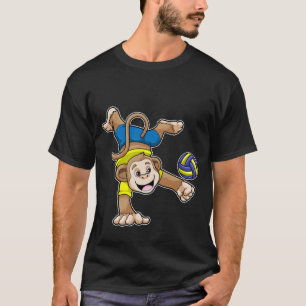 Monkey at Sports with Volleyball T-Shirt