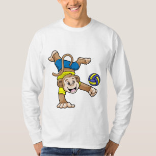 Monkey at Sports with Volleyball T-Shirt