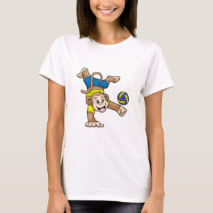 Monkey at Sports with Volleyball T-Shirt
