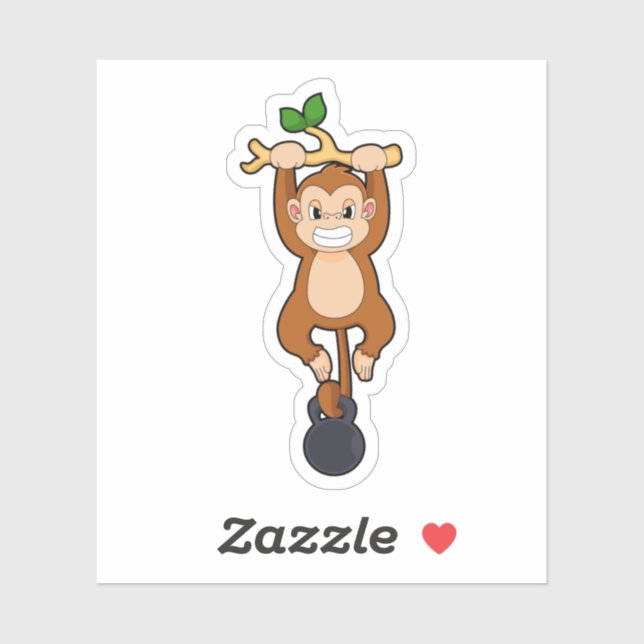 Monkey at Strength training with Dumbbell (Sheet)