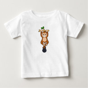 Monkey at Strength training with Dumbbell Baby T-Shirt