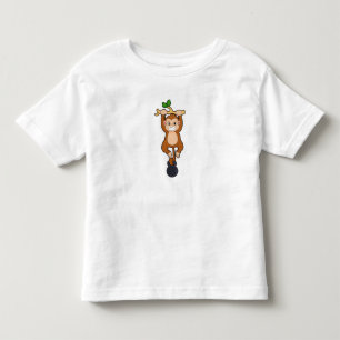 Monkey at Strength training with Dumbbell Toddler T-Shirt
